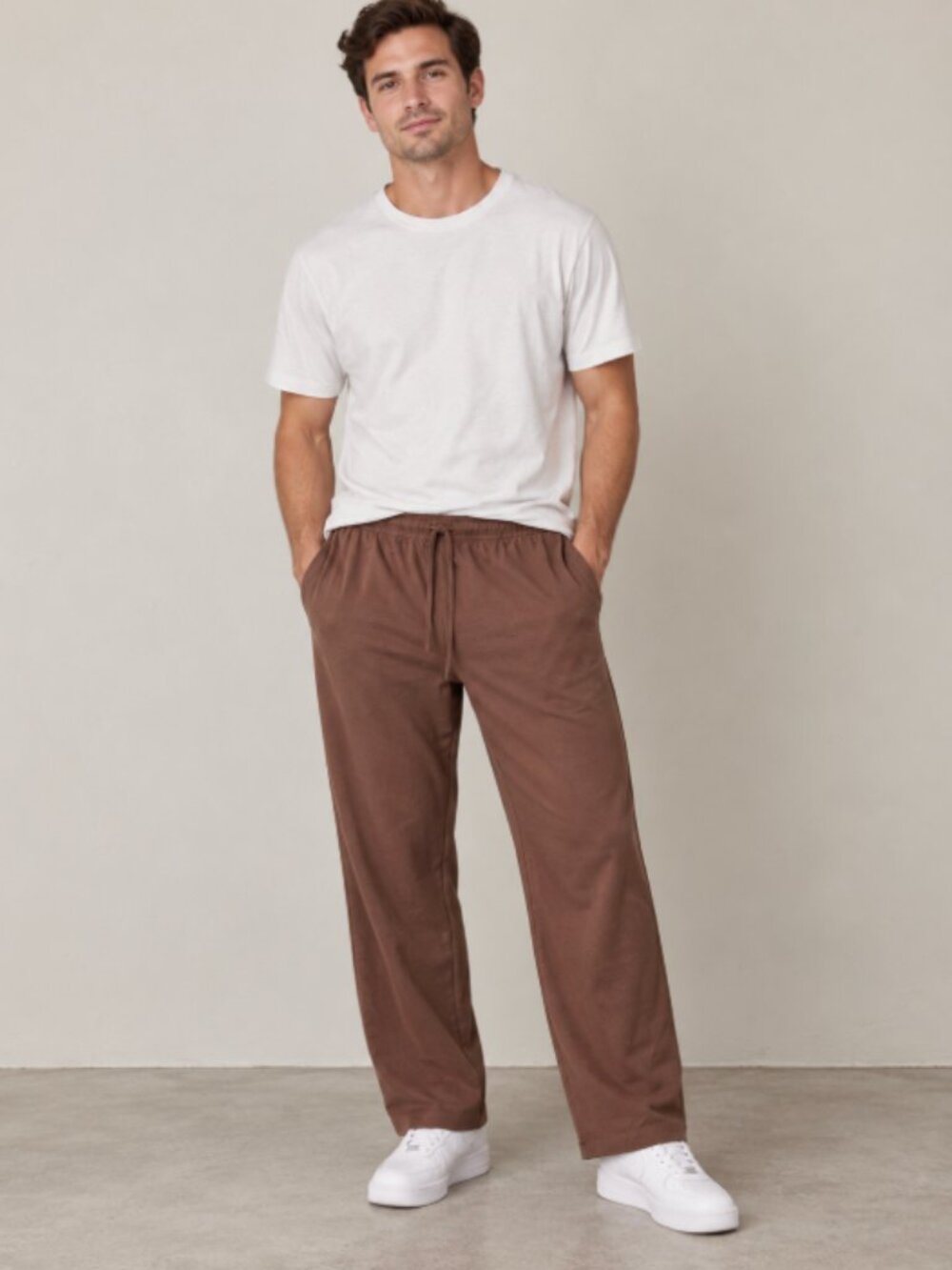 NEW SKIMS Mens Jersey Lounge Straight Leg Pants Mud Brown 4X NWT